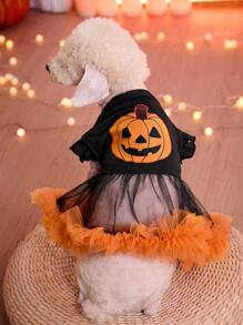 PETSIN Halloween Pumpkin Mesh Tutu Skirt For Pets - Multicolor - View 1