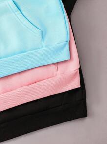 Tween-Mädchen Lässiges Kapuzenpullover mit minimalistischem Schleifendruck