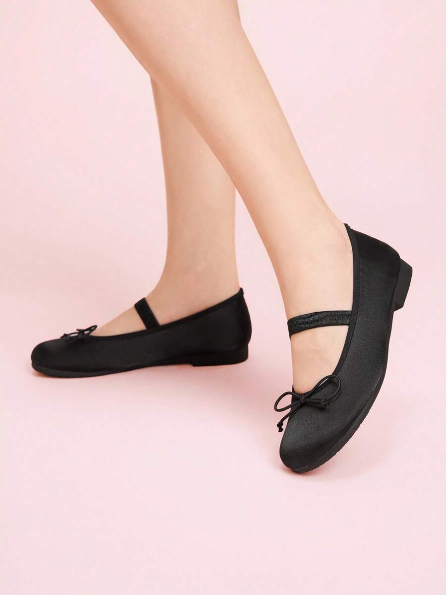 CUCCOO DOLLMOD 黑色可爱玛丽珍芭蕾平底鞋，百搭通勤鞋，时尚气息，适合春秋季节、万圣节和圣诞节 - 黑色 - 查看 1