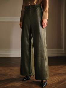 MOTF PREMIUM PU 皮革腰带裤 - 橄欖綠 - 查看 6