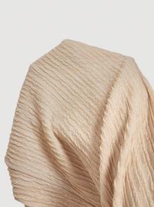 SHEIN MOD Nomadic Texture Retro Waist Belt Flare Leg Pants - Apricot - View 6