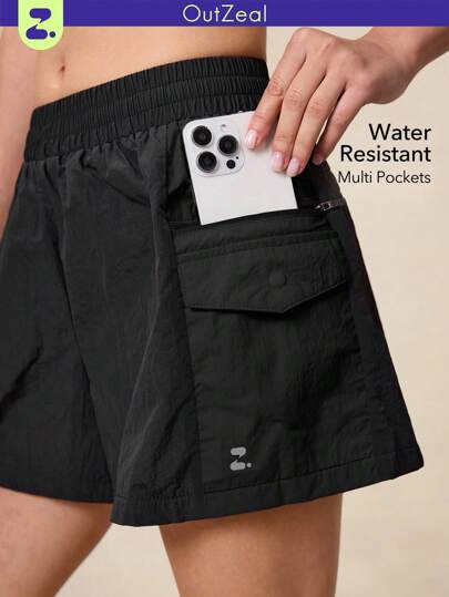 OutZeal Shorts extérieurs imperméables et légers en nylon avec colorblock pour femmes