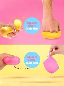 Stress Relief Squeeze Toy Pink Purple Blue Relaxing Sensory Activity Fidget Toy For Adult Child Birthday Christmas Gift Anxiety Relief Sensory Fidget Gift Idea Calming Desk Toy Office Stress Ball Alternative Party Favor Sensory Play - Multicolor - View 4