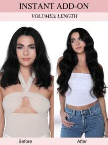9AM Hair Halo Hair Extensions Real Human Hair 14-20 Inch Invisible Wire Hair Extensions Real Human Hair Jet Black Hair Halo Extensions For Women Adjustable Wire Secret With Clips In Human Hair - S1 - View 6