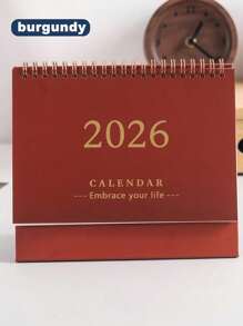 SHEIN 简约桌面日历，适用于办公室桌面日历，直立翻页桌面日历，用于规划、组织和日常安排，多种颜色可选装饰