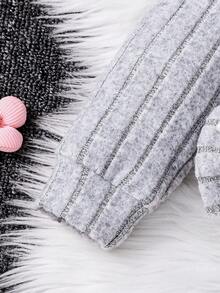 SHEIN 2 Stücke/Set Kleine Mädchen Lässig Sport Bequemer Langarm Kapuzen Outfit, Herbst