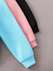 Tween-Mädchen Lässiges Kapuzenpullover mit minimalistischem Schleifendruck