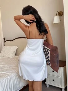 SHEIN 墨水飞溅百合花卉印花女式休闲吊带睡衣 - 彩色 - 查看 2