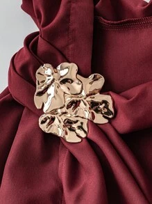 Sweetra 万圣节暗黑风超大连帽长大衣 - 紅木色 - 查看 3