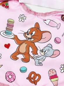 TOM & JERRY X SHEIN 可爱卡通图案太阳帽，粉色 - 粉色 - 查看 5