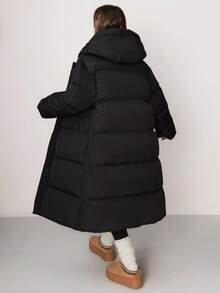 Matte Gray Quilted Long Padded Coat With Front Zipper Closure, Buttoned Flap Chest Pockets, Waist Tie Belt, And High Neck, Warm And Functional Winter Outerwear, Waterproof Fabric Long Puffer Coat Long Winter Coat For Women Womens Long Puffer Coat Long Hooded Puffer Coat Puffer Coat Women Long Coat Oversized Jacket Outerwear Women Long Jacket For Women