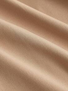 SHEIN MOD 秋冬休闲时尚百搭通勤简约长袖系带女式风衣 - 卡其色 - 查看 10