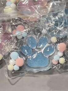 Zazumi 1 Stück transparente Katzen-Pfoten-Glitzer-rosa-blaue quetschbare Spielzeug mit langsamer Rückfederung, Stressabbau, Sensorik, Büro-Accessoire für Erwachsene, Zuhause, Karneval, Neujahrsgeschenk, Kawaii Dekoration, Home-Office Grundausstattung