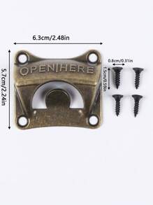 1 件复古铁质啤酒开瓶器，方形古铜色壁挂式酒吧配件 - 銅色 - 查看 7