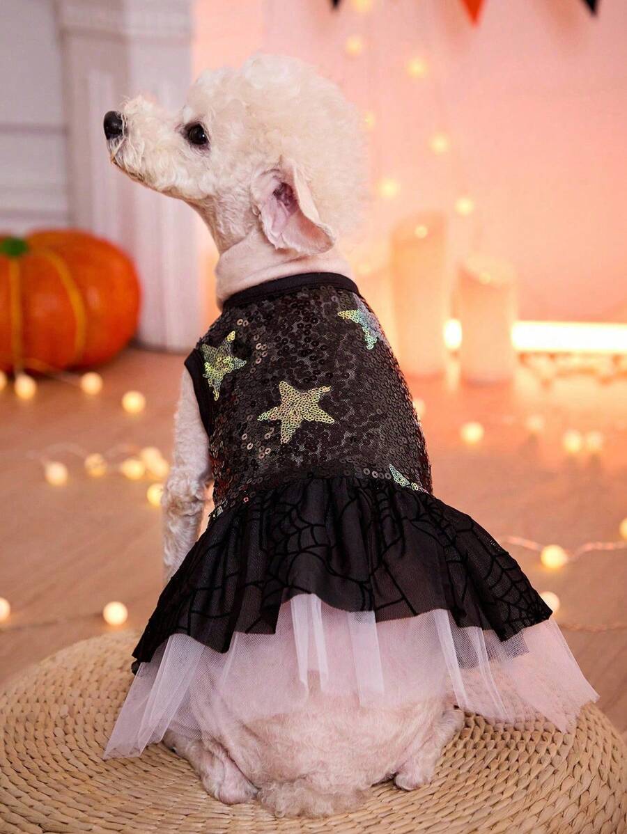 PETSIN Halloween Sequin Star Dress Pet Skirt - Multicolor - View 1
