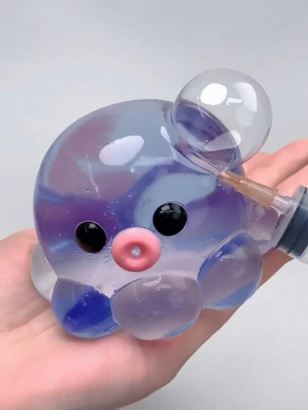 Zazumi 1 Stück transparenter Oktopus Quetschspielzeug, super klebrig, injizierbare Blasen, sensorisches Fidget-Spielzeug zur Stresslinderung, tragbarer Reisebegleiter, lustiges Trick-Geschenk für Jugendliche und Erwachsene, Weihnachten, Halloween, Geburtstagsparty, Kawaii Bürodekoration