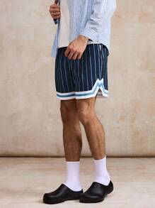 Surfspeed Shorts casuales de playa a rayas para hombres - Multicolor - Ver 6