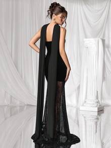 Coutiva Formal Evening Gown (Heavily Embellished), Black Dress - Black - View 3