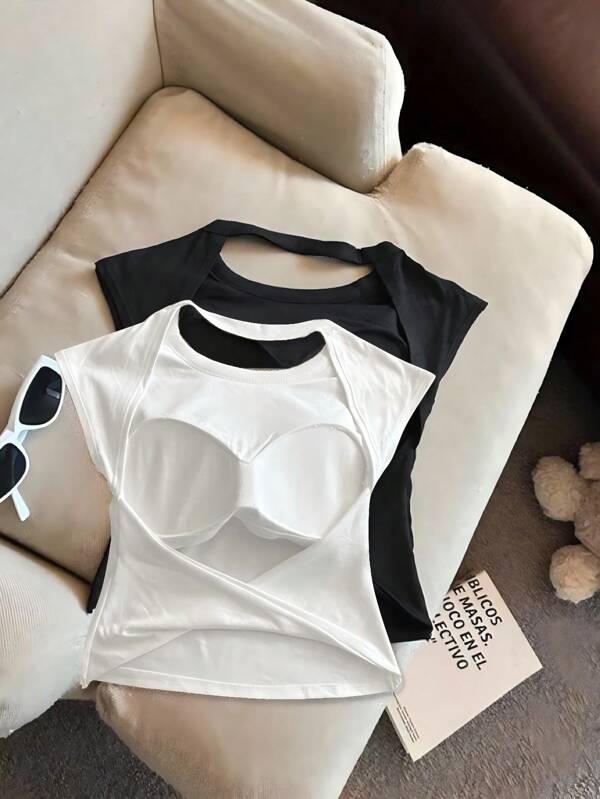 INAWLY 2 Stück/Set Damen lässige ärmellose Tops mit Rundhalsausschnitt, vielseitig für den Sommer