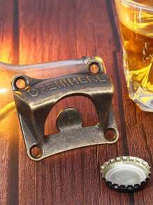 1 件复古铁质啤酒开瓶器，方形古铜色壁挂式酒吧配件 - 銅色 - 查看 6