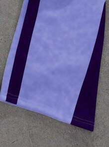 PAVTROS Manfinity Streetrush Y2K 男士休闲彩色块字母印花抽绳腰运动裤，男士星星印花运动裤，灰色男士运动裤，男友礼物，圣诞礼物 - 紫色 - 查看 5