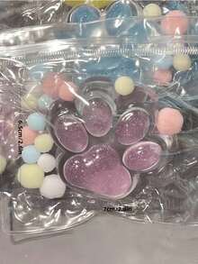 Zazumi 1 Stück transparente Katzen-Pfoten-Glitzer-rosa-blaue quetschbare Spielzeug mit langsamer Rückfederung, Stressabbau, Sensorik, Büro-Accessoire für Erwachsene, Zuhause, Karneval, Neujahrsgeschenk, Kawaii Dekoration, Home-Office Grundausstattung