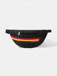 HARRY POTTER X SHEIN Contrast Color Striped & Letter Pattern Fashion Waist Bag - Multicolor - View 2