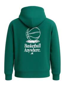 New Balance Hoops Fleece Hoodie - TEAM FOREST GREEN (334) - Green - View 2