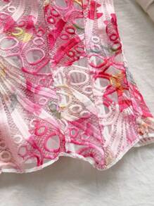 Soleia Sexy Off-The-Shoulder Lace Double-Layer Fitted Corset Bustier Top, Romantic Floral Hollow-Out Embroidered Bodysuit, Suitable For Vacation, Night Out, Wedding Guest, Fall Pink Floral Corset Top Pink Lace Corset Floral Tube Top Summer Corset Top - Pink - View 3