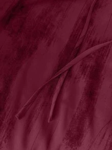 GlowEve 纯色缎面哈伦裤，阔腿宽松长裤，夏季 - 酒紅色 - 查看 4