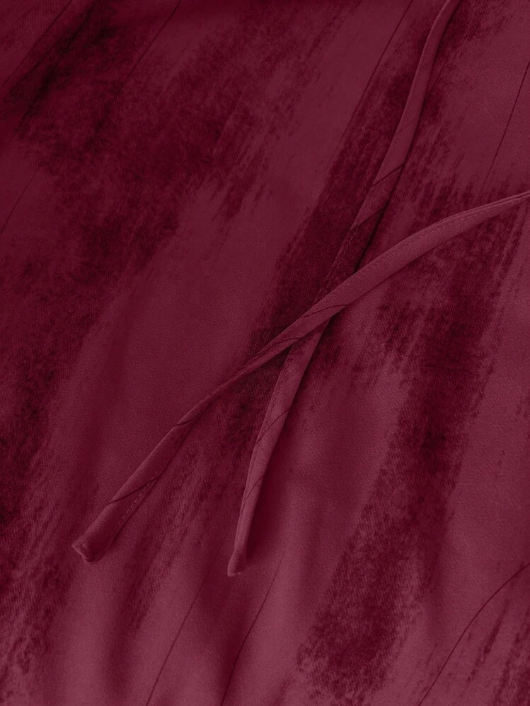 GlowEve Pantalon Harem en satin de couleur unie, pantalon large et ample, été - Rouge foncé - Voir 4