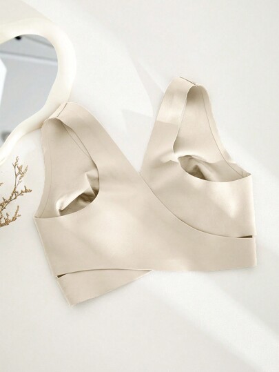 NudeFit 1pc Women Seamless No Padding Elegante Breathable Com Tafel Crisscross Back eau BH Front Closure Brapush Up Sports view 8