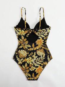 Swim Chiccia New Summer Printed Push-Up Underwire One-Piece Swimsuit - Multicolor - View 4