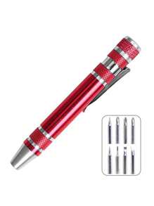 9件套迷你铝合金螺丝刀，创意多用途便携式可更换螺丝刀套件，维修工具，男士工具 - 彩色 - 查看 16