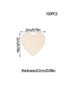 50/100/200 件未抛光木质心形空白木片，适用于 DIY，50 件/包 - 米色 - 查看 10