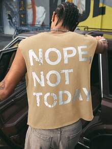 AXEPEAK Assorted Sizes Street Style Loose Fit Round Neck Front Graphic Print Men Tank Top