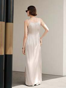 Uhlyne Váy dây mảnh thanh lịch gợi cảm dành cho nữ - Rượu sâm banh - Xem 5