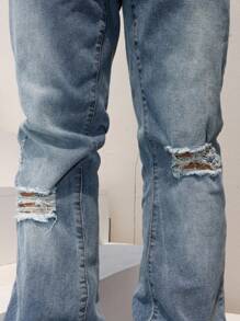 Manfinity LEGND 男士破洞牛仔裤，夏季时尚穿搭