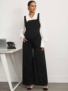 MaterniWear Office,Business Casual Woman,Fall Clothes,Autumn Clothes,Maternity Autumn Clothes Maternity Maternity Fashionable Versatile Solid Color Wide Leg Jumpsuit