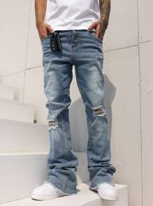 Manfinity LEGND 男士破洞牛仔裤，夏季时尚穿搭