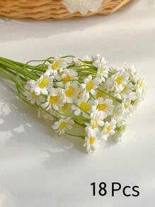 6 件/12 件高端奢华 Ins 风格洋甘菊和雏菊人造花束，家居和摄影装饰，适用于餐桌和客厅复活节 - 白色 - 查看 13