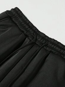Anime Men's Elastic Waist Drawstring Dragon Pattern Casual Jogger Pants - Black - View 6