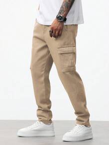 Manfinity Homme Men Flap Pocket Side Cargo Jeans