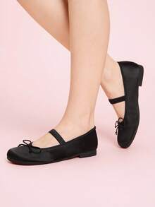 CUCCOO DOLLMOD 黑色可爱玛丽珍芭蕾平底鞋，百搭通勤鞋，时尚气息，适合春秋季节、万圣节和圣诞节 - 黑色 - 查看 5