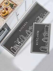 SHEIN 1 pezzo Tappetino da cucina in diatomite, tappeto antifatica imbottito con motivo semplice, tappetino assorbente ad asciugatura rapida e antiscivolo per cucina, bagno, ingresso, lavanderia