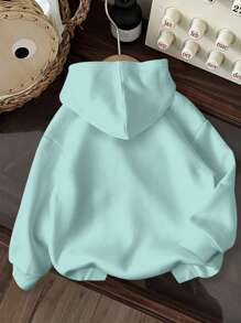 年轻男孩休闲宽松舒适卡通动物、可爱风格恐龙、运动风格风景 3D 涂鸦街头针织长袖连帽衫，适合秋冬季