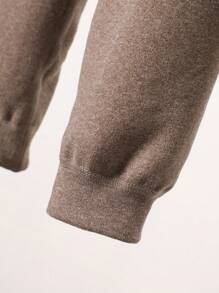 SHEIN Playful Pals 2 件套男女通用婴儿/幼儿休闲加厚修身长袖圆领 T 恤和松紧腰修身裤，适合春季、秋季、冬季、居家、户外、学校穿着 - 棕色 - 查看 6