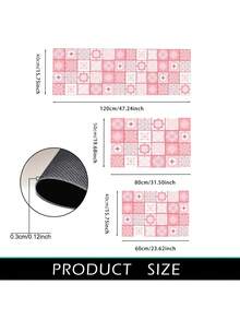 SHEIN 1pc Home Decor, Pink Floral Tile Print Boho Style Diatomite Kitchen Rug, Water-Absorbent, Anti-Slip, Stain-Resistant Kitchen Mat - Great For Farmhouse, Entryway, Indoor, Room Decor, Kitchen, Dining Room, Small Office/Home Office, Sink, Laundry Room