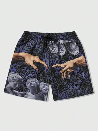 Street Life Pantalones cortos estampados tejidos para hombres, adecuados para el uso diario en primavera/verano