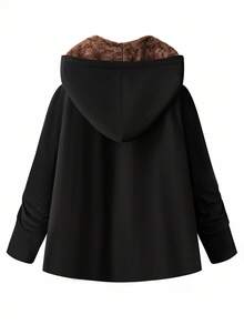 SHEIN Clasi Giacca con cappuccio imbottita termica casual, taglia comoda, autunno/inverno